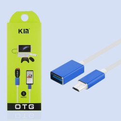 Micro USB to OTG USB Data / Charge and Sync Cable Adapter 6 inch (Blue)